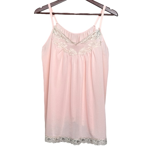 kayser Other - 1960s Kayser Nylon Sleep Top Lingerie Lace Baby Pink Vintage Lounge Nightgown
